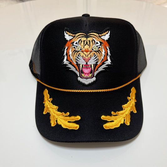 Roaring Tiger Trucker Hat Black & Gold